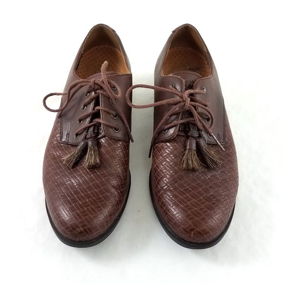 Ariat Leather Basketweave Oxfords Dress Shoes - Picture 3 of 8